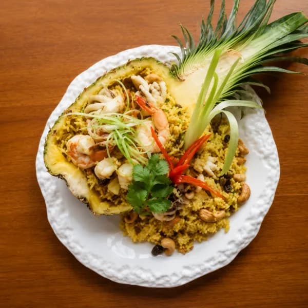 Giant Pineapple Seafood Fried Rice